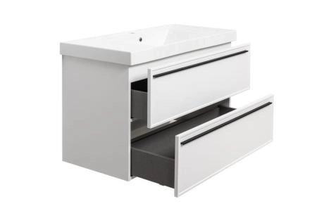 Тумба под раковину LA FENICE Elba Bianco TWIN белый 100 FNC-01-ELB-B-100-2 белый матовый