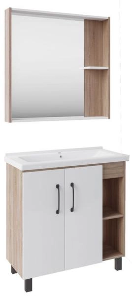 Тумба ASB-Mebel Адель 80 напольная Белый/Дуб Сонома