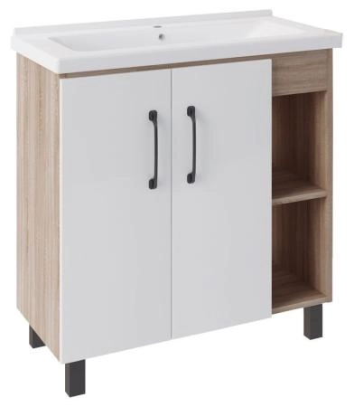 Тумба ASB-Mebel Адель 80 напольная Белый/Дуб Сонома