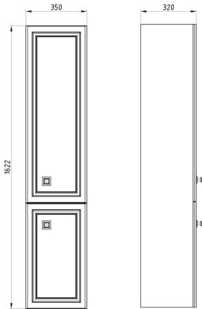 Пенал ASB-Woodline Каталина 35 "Grеy"