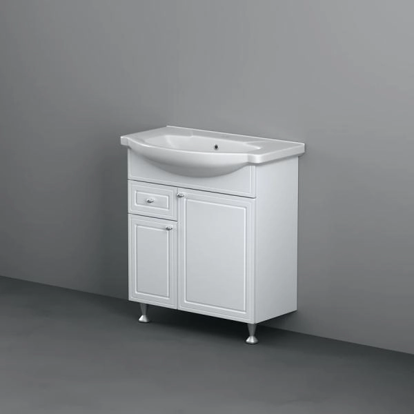 Тумба с раковиной напольная RedBlu by Damixa Palace One M41-FSX0753WG-WCC075 белый глянцевый