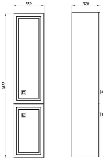 Пенал ASB-Woodline Каталина 35 "Grеy"