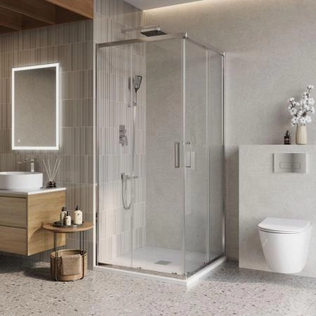 Душевой уголок BelBagno LUCE 80x80 прозрачное стекло 6 мм профиль хром LUCE-A-2-80-C-Cr