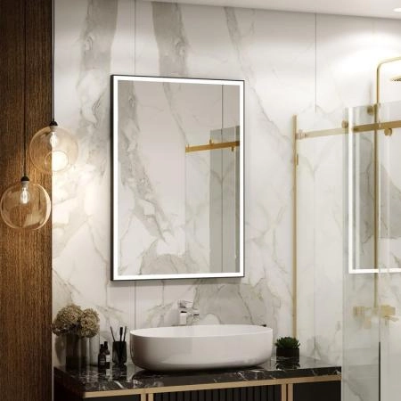 Зеркало Континент Frame black standart 700x1000 ЗЛП2616 с подсветкой