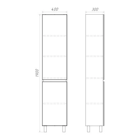 Шкаф-колонна Comforty Лозанна-40Н 00-00017838 напольная белый глянец