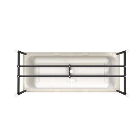 Ванна акриловая "ПАТРИСИЯ 175х75", рама-подставка, фронтальная панель, слив-перелив автомат с сеточкой (бронза, с сифоном)