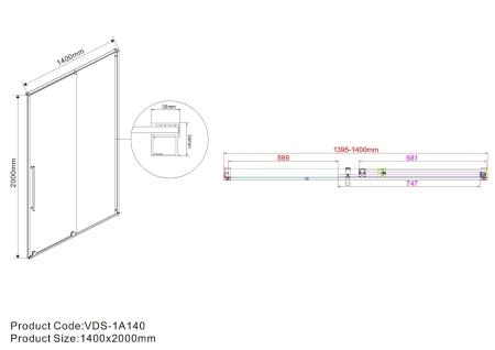 Душевая дверь Vincea Arno VPS-1A140CL, 1400, хром, стекло прозрачное