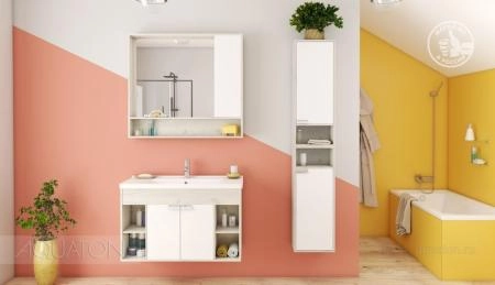 Тумба под раковину AQUATON Флай 100 белый, дуб крафт 1A237501FAX10