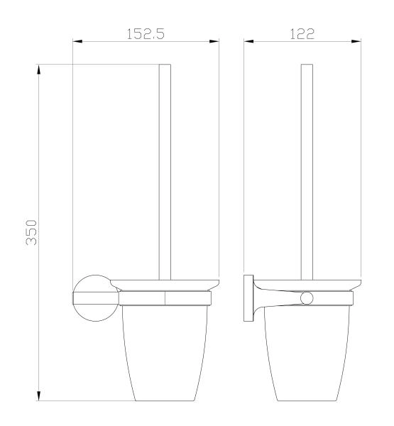 Туалетный ершик в комплекте WONZON & WOGHAND SIMPLE, Темный графит (WW-6529-BGM)