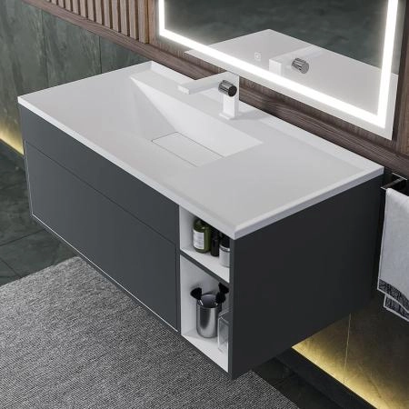Тумба под раковину для ванной Uperwood Lotus подвесная, 100 см, серая