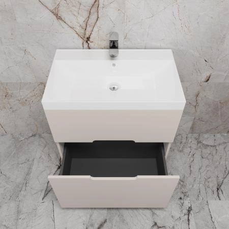 Тумба с раковиной Style Line Матис 70 ЛС-00002434 напольная под ASTI 70 (2 ящика) КРЕМ ЭМАЛЬ