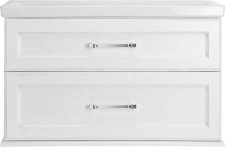 Тумба под раковину ASB-Woodline Венеция 100 Белый (патина серебро)