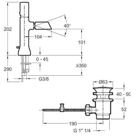 Смеситель Jacob Delafon TOOBI E8961-BN для биде полированный никель с донным клапаном