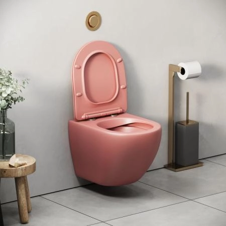 Унитаз Grossman GR-4455PIMS Color (495*365*375) РОЗОВЫЙ МАТОВЫЙ подвесной Безободковый с тонкой крышкой