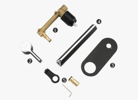 Смеситель для раковины Gappo G1003-26 встраиваемый чёрный/хром