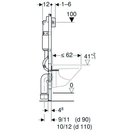 Инсталляция Geberit Duofix 458.128.21.1 4 в1 для унитаза