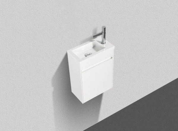 Тумба под раковину Belbagno PIETRA MINI Bianco Lucido Левостороннее подвесная PIETRA MINI-400-1A-SO-BL-L