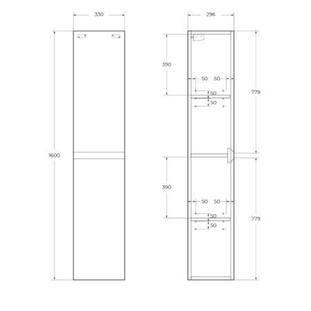 Шкаф Belbagno KRAFT Pino Pasadena подвесной, левосторонний, 1600x330x300 KRAFT-1600-2A-SC-PP-L