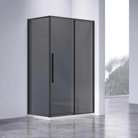 Душевой уголок Vincea Slim-N VSR-4SN9014CGB, 1400*900, черный, стекло тонированное