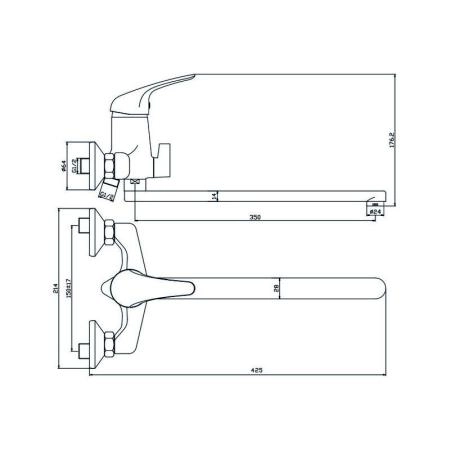 Смеситель OLIVES Leon 04221LN для ванны,хром