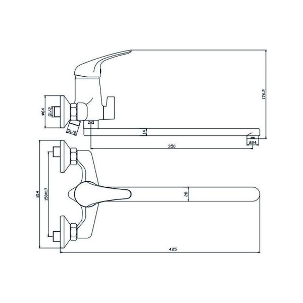 Смеситель OLIVES Leon 04221LN для ванны,хром