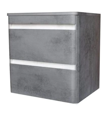 Тумба подвесная Style Line Атлантика 70, Люкс бетон темный, (2 ящ.), со столешницей МДФ, PLUS