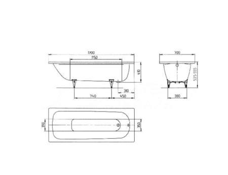 Ванна Kaldewei Saniform Plus 363-1 170x70(111800010001) стальная