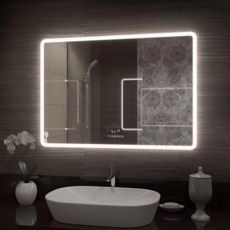 Зеркало Континент Demure LED с многофункциональной панелью 1000x700 ЗЛП259