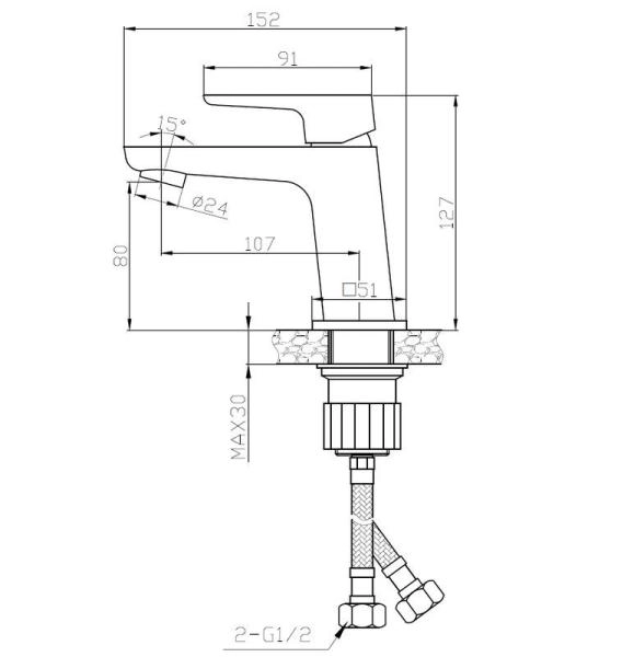 Смеситель для раковин ESKO BERLIN BR 26 хром