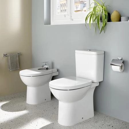 Roca Debba Round Унитаз моноблок 35x65см, безободковый, универсальный выпуск, цвет: белый