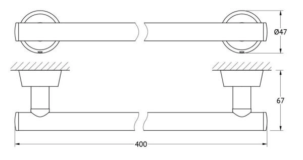 Полотенцедержатель FBS Vizovice VIZ 030 40 cm хром