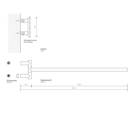 Decor Walther Mikado HTE20 Полотенцедержатель 20см, подвесной цвет: хром