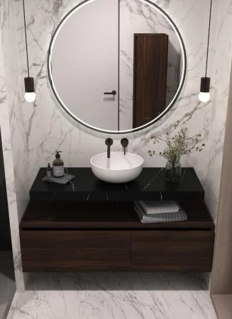 Столешница прямая Boheme FLAT NERO MARQUINA 1210*460*70 869-120-NM