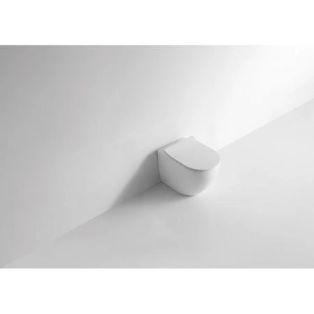 Унитаз CeramaLux NS-3176 56 см приставной безободковый микролифт