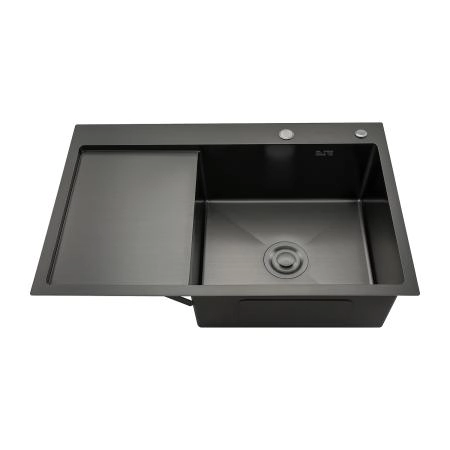 Кухонная мойка GAPPO GS7850-6R с коландером, графит