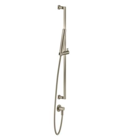 Gessi Inciso Штанга в комплекте с душевой лейкой, шланг 1,50 м, вывод воды из стены, цвет: finox
