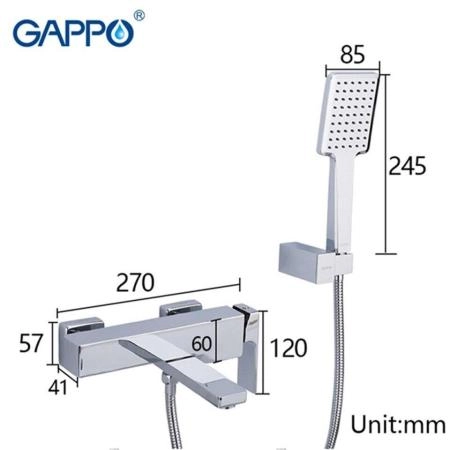 Смеситель Gappo G3218 для ванны, хром