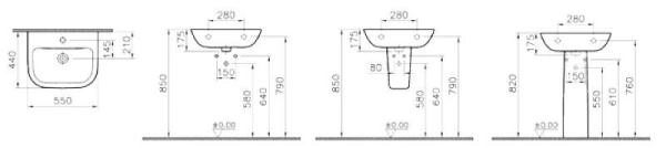 Vitra S20 5502B003-0001 раковина подвесная 55 см