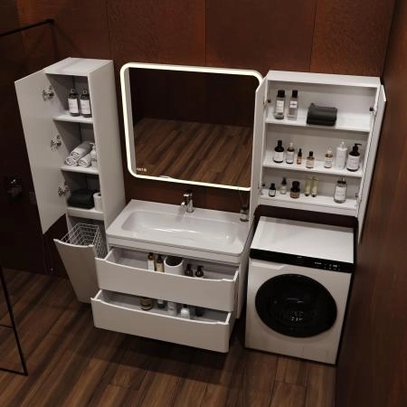 Тумба подвесная Style Line Бергамо мини 90 (2 ящ.) Люкс антискрейтч белый, PLUS