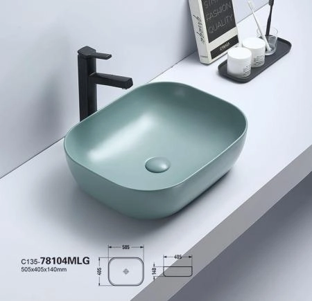 Раковина Ceramalux NC 50x40 зеленый, 78104MLG-6 овальная