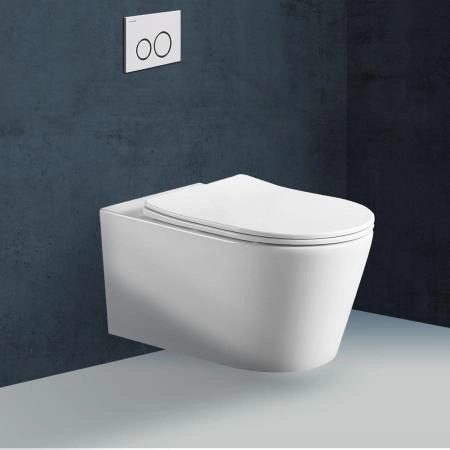 Унитаз подвесной Vincea Cute VT1-24 безободковый, цвет белый, ультратонкое soft-close сиденье