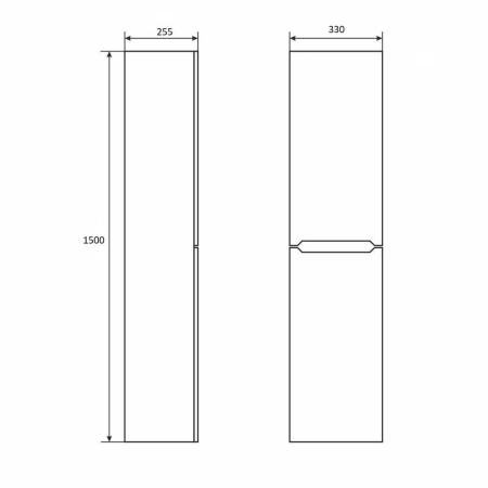 Шкаф-пенал для ванной Uperwood Tanos 33*37*150 см, подвесной, белый
