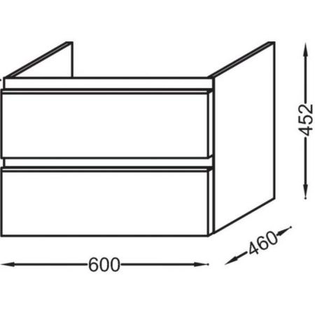 Тумба под раковину Jacob Delafon VOX EB2030-RA-N18 60 см белый блестящий