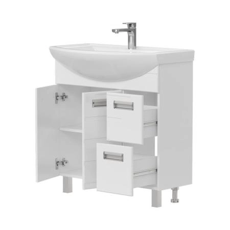 Тумба для ванной Volna Joli 80.2D.2Y напольная (Балтика) раковина отдельно