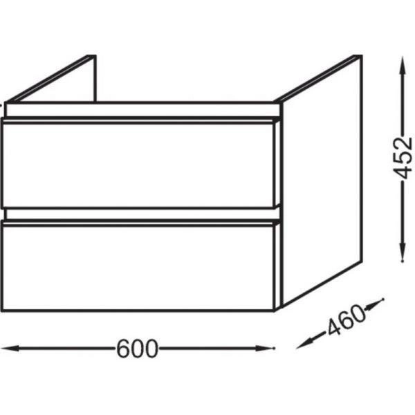 Тумба под раковину Jacob Delafon VOX EB2030-RA-N18 60 см белый блестящий