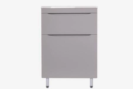 Тумба напольная Style Line Бергамо мини 60 (2 ящ.) Люкс антискрейтч серый, PLUS