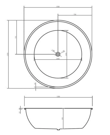 Акриловая ванна ABBER AB9279MB отдельностоящая цвет черный матовый