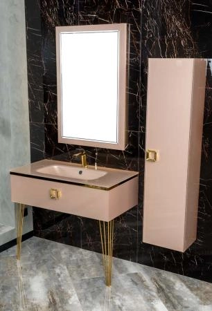 Столешница Boheme стекло 100см моноблок Пыльная Роза 852-100-Rose