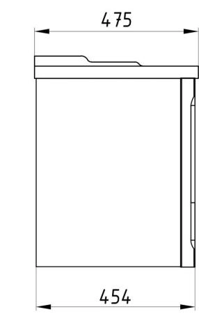 Тумба под раковину Лорена 80 подвесная Grigio