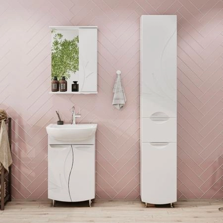 Зеркало-шкаф Volna Adel 50 правый белый глянец